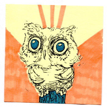 Post-It A Day – Blue Eye Owl