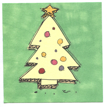 Post-It A Day – Cardboard Christmas Tree